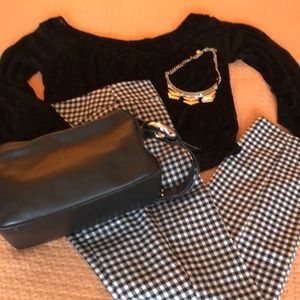 Loft size 0 black and white gingham trouser